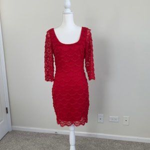 Guess Red Fringe Dress